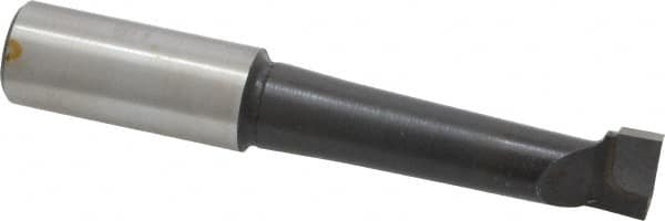 Made in USA - 9/16" Min Bore Diam, 2-1/4" Max Bore Depth, 5/8 Shank Diam, Boring Bar - Right Hand Cut, Carbide-Tipped, Bright Finish - Exact Tooling
