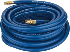 Continental ContiTech - 3/8" ID x 0.66" OD 50' Long Multipurpose Air Hose - MNPT x MNPT Ends, 300 Working psi, -10 to 158°F, 1/4" Fitting, Blue - Exact Tooling