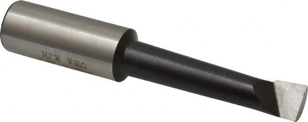 Made in USA - 1/2" Min Bore Diam, 2-1/2" Max Bore Depth, 3/4 Shank Diam, Boring Bar - Right Hand Cut, Cobalt, Bright Finish - Exact Tooling
