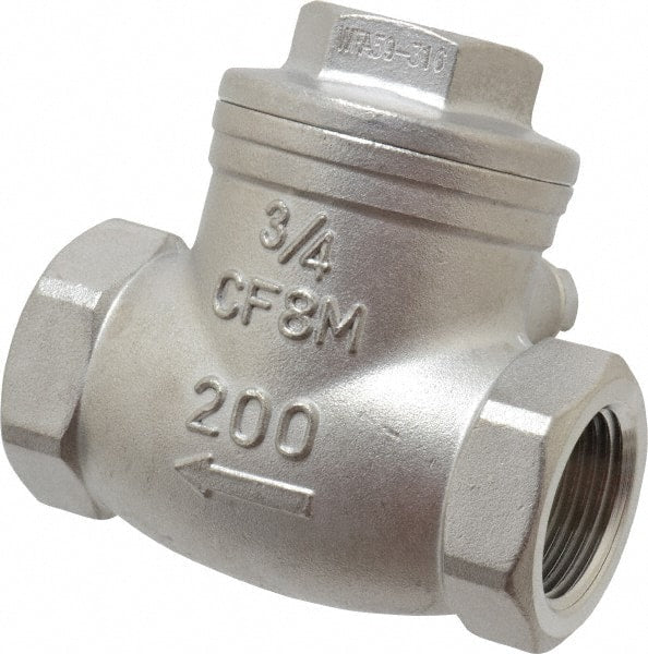 Sharpe Valves - 3/4" Stainless Steel Check Valve - FNPT x FNPT, 200 WOG - Exact Tooling