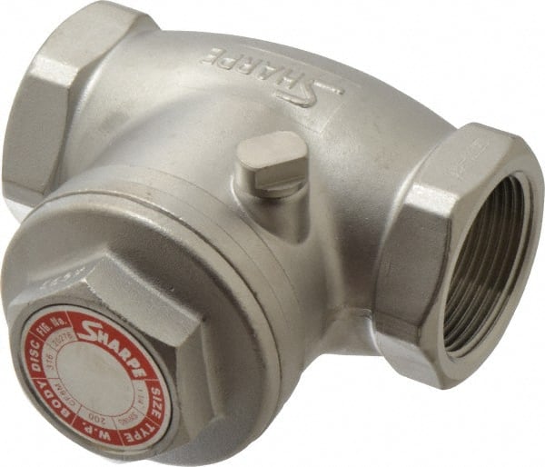 Sharpe Valves - 1-1/4" Stainless Steel Check Valve - FNPT x FNPT, 200 WOG - Exact Tooling