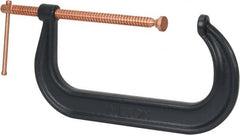 Wilton - Regular-Duty 12-1/4" Max Opening, 6-5/16" Throat Depth, Forged Steel Standard C-Clamp - 9,300 Lb Capacity, 2" Min Opening, Deep Throat - Exact Tooling