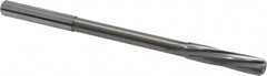 Magafor - Letter E Solid Carbide 6 Flute Chucking Reamer - Spiral Flute, 0.236" Straight Shank, 1-7/64" Flute Length, 3-31/32" OAL - Exact Tooling