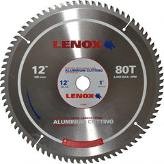 Lenox - 12" Diam, 1" Arbor Hole Diam, 80 Tooth Wet & Dry Cut Saw Blade - Titanium Carbide-Tipped, General Purpose Action, Standard Round Arbor - Exact Tooling