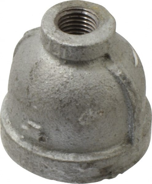 Made in USA - Class 150, 1 x 1/4" Galvanized Pipe Reducing Coupling - Threaded, Malleable Iron - Exact Tooling
