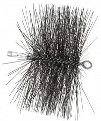 Schaefer Brush - 4-1/2" Brush Length, 10" Diam, Double Stem, Double Spiral Tube Brush - 7-1/2" Long, Tempered Steel Wire, 1/4" NPT Male Connection - Exact Tooling
