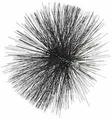 Schaefer Brush - 4-1/2" Brush Length, 13" Diam, Double Stem, Double Spiral Tube Brush - 7-1/2" Long, Tempered Steel Wire, 1/4" NPT Male Connection - Exact Tooling