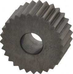 Made in USA - 3/4" Diam, 90° Tooth Angle, 12 TPI, Standard (Shape), Form Type High Speed Steel Straight Knurl Wheel - 3/8" Face Width, 1/4" Hole, Circular Pitch, Bright Finish, Series KP - Exact Tooling
