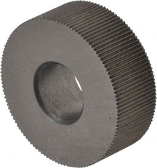 Made in USA - 1/2" Diam, 70° Tooth Angle, 80 TPI, Standard (Shape), Form Type Cobalt Straight Knurl Wheel - 3/16" Face Width, 3/16" Hole, Circular Pitch, Bright Finish, Series EP - Exact Tooling
