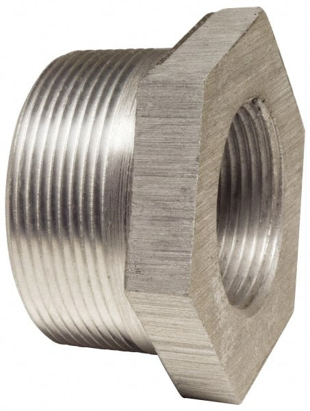 Latrobe Foundry - 1 x 1/2" Aluminum Pipe Hex Bushing - 150 psi, M x F End Connection, Grade 356-F - Exact Tooling