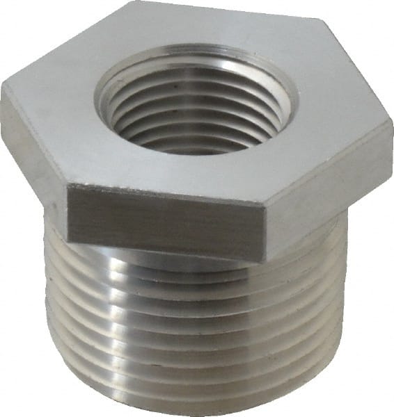 Latrobe Foundry - 3/4 x 3/8" Aluminum Pipe Hex Bushing - 150 psi, M x F End Connection, Grade 356-F - Exact Tooling