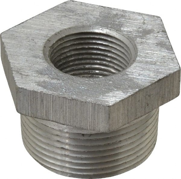 Latrobe Foundry - 1-1/4 x 3/4" Aluminum Pipe Hex Bushing - 150 psi, M x F End Connection, Grade 356-F - Exact Tooling