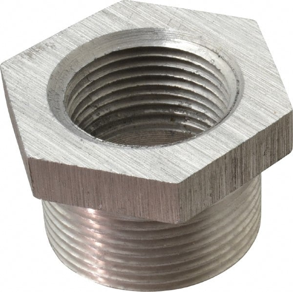 Latrobe Foundry - 1-1/4 x 1" Aluminum Pipe Hex Bushing - 150 psi, M x F End Connection, Grade 356-F - Exact Tooling