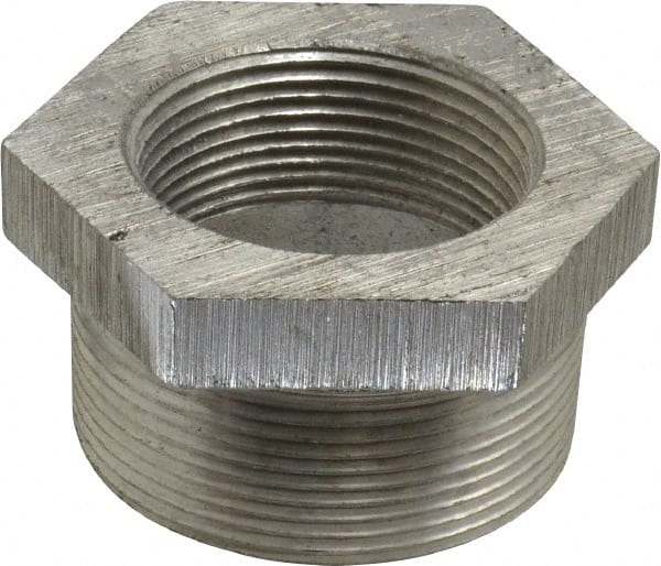 Latrobe Foundry - 2 x 1-1/2" Aluminum Pipe Hex Bushing - 150 psi, M x F End Connection, Grade 356-F - Exact Tooling