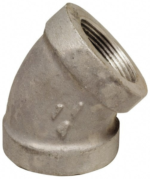 Latrobe Foundry - 1/2" Aluminum Pipe 45° Elbow - 150 psi, F End Connection, Grade 356-F - Exact Tooling