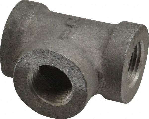 Latrobe Foundry - 1/2" Aluminum Pipe Tee - 150 psi, F End Connection, Grade 356-F - Exact Tooling