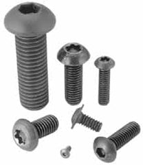 Camcar - #2-56 UNC Hex Socket Drive, Button Screw - Alloy Steel, Black Oxide Finish, Fully Threaded, 1/2" Length Under Head - Exact Tooling