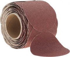 Norton - 5" Diam, 60 Grit Ceramic Adhesive PSA Disc - Coarse Grade, Maroon, F Weighted Backing, Flexible - Exact Tooling