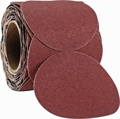 Norton - 5" Diam, 80 Grit Ceramic Adhesive PSA Disc - Coarse Grade, Maroon, F Weighted Backing, Flexible - Exact Tooling