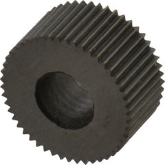 Made in USA - 5/16" Diam, 70° Tooth Angle, 50 TPI, Standard (Shape), Form Type High Speed Steel Straight Knurl Wheel - 5/32" Face Width, 1/8" Hole, Circular Pitch, Bright Finish, Series BP - Exact Tooling