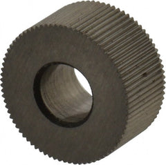 Made in USA - 5/16" Diam, 70° Tooth Angle, 80 TPI, Standard (Shape), Form Type High Speed Steel Straight Knurl Wheel - 5/32" Face Width, 1/8" Hole, Circular Pitch, Bright Finish, Series BP - Exact Tooling