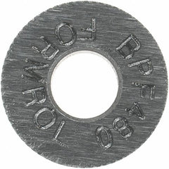 Made in USA - 5/16" Diam, 70° Tooth Angle, 80 TPI, Standard (Shape), Form Type High Speed Steel Female Diamond Knurl Wheel - 5/32" Face Width, 1/8" Hole, Circular Pitch, 30° Helix, Bright Finish, Series BP - Exact Tooling