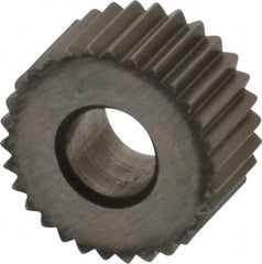 Made in USA - 5/16" Diam, 80° Tooth Angle, Standard (Shape), Form Type High Speed Steel Straight Knurl Wheel - 5/32" Face Width, 1/8" Hole, 96 Diametral Pitch, Bright Finish, Series BP - Exact Tooling