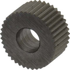 Made in USA - 5/16" Diam, 70° Tooth Angle, 40 TPI, Standard (Shape), Form Type Cobalt Straight Knurl Wheel - 5/32" Face Width, 1/8" Hole, Circular Pitch, Bright Finish, Series BP - Exact Tooling