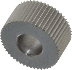 Made in USA - 5/16" Diam, 80° Tooth Angle, Standard (Shape), Form Type Cobalt Straight Knurl Wheel - 5/32" Face Width, 1/8" Hole, 160 Diametral Pitch, Bright Finish, Series BP - Exact Tooling