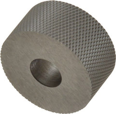 Made in USA - 3/4" Diam, 90° Tooth Angle, 40 TPI, Standard (Shape), Form Type High Speed Steel Female Diamond Knurl Wheel - 3/8" Face Width, 1/4" Hole, Circular Pitch, 30° Helix, Bright Finish, Series KP - Exact Tooling