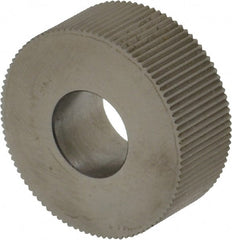 Made in USA - 1-1/4" Diam, 90° Tooth Angle, 25 TPI, Standard (Shape), Form Type High Speed Steel Straight Knurl Wheel - 1/2" Face Width, 1/2" Hole, Circular Pitch, Bright Finish, Series PH - Exact Tooling