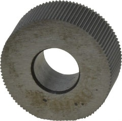 Made in USA - 5/8" Diam, 80° Tooth Angle, Standard (Shape), Form Type High Speed Steel Straight Knurl Wheel - 1/4" Face Width, 1/4" Hole, 160 Diametral Pitch, Bright Finish, Series GK - Exact Tooling