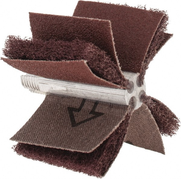 Merit Abrasives - 80 Grit, Nonwoven, Aluminum Oxide Bore Polisher - Medium Grade, 22,000 RPM, Polishes Bores with 1-1/2 to 2" Diam - Exact Tooling