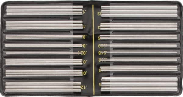 TESA Brown & Sharpe - 48 to 3 TPI, 0.5 to 6mm Pitch, Thread Pitch Diameter Measuring Wire - 48 Pieces - Exact Tooling