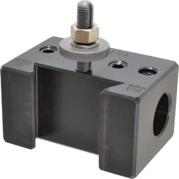 Aloris - Series CXA, #104 Boring Bar Tool Post Holder - 13 to 18" Lathe Swing, 2" OAH, 1" Centerline Height - Exact Tooling