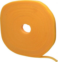 SpeedTech - 75' Long Yellow Nylon & Polyethylene Hook & Loop Strap - 50 Lb Tensile Strength - Exact Tooling