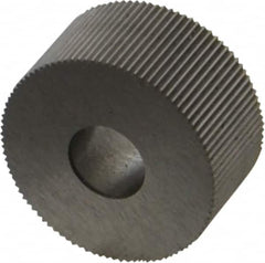 Made in USA - 3/4" Diam, 80° Tooth Angle, Standard (Shape), Form Type Cobalt Straight Knurl Wheel - 3/8" Face Width, 1/4" Hole, 128 Diametral Pitch, Bright Finish, Series KP - Exact Tooling