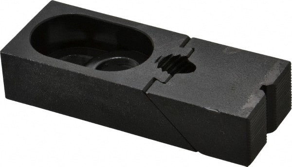 TE-CO - 3-7/8" OAL x 1-1/2" Overall Width, Standard Grip Nose, Steel Manual Edge Clamp - Black Oxide Coating, 7/8" High, 5/8" Socket Cap Screw Slot, 1-1/4" Travel - Exact Tooling