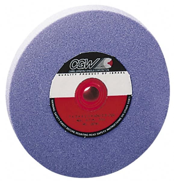Camel Grinding Wheels - 120 Grit Aluminum Oxide Bench & Pedestal Grinding Wheel - 6" Diam x 1" Hole x 1" Thick, 4456 Max RPM, K Hardness, Fine Grade , Vitrified Bond - Exact Tooling