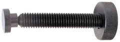 Gibraltar - 1/2-13 Knurled Shoulderless Swivel Pad Tip Grade C-12L14 Steel Thumb Screw - 3-1/2" OAL, 1-1/4" Head Diam x 7/16" Head Height, Black Oxide Finish - Exact Tooling