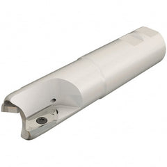 Iscar - 2" Cut Diam, 0.807" Max Depth of Cut, 1-1/4" Shank Diam, 5" OAL, Indexable Square Shoulder End Mill - HM90 APCR 2206.. Inserts, Weldon Shank, 90° Lead Angle, Through Coolant, Series Helialu - Exact Tooling