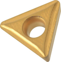 Value Collection - TPMT21.52 KC Grade TCN55 Carbide Turning Insert - TiN Finish, 60° Triangle, 1/4" Inscr Circle, 3/32" Thick, 1/32" Corner Radius - Exact Tooling