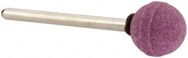 Rex Cut Product - 1/2" Head Diam x 1/2" Thickness, B121, Ball End, Aluminum Oxide Mounted Point - Brown, Medium Grade, 45,370 RPM - Exact Tooling