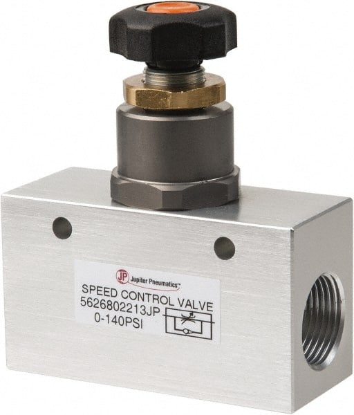 PRO-SOURCE - 3/4" NPT Inline Speed Control Valve - 0 to 140.78 psi & Aluminum Alloy Material - Exact Tooling
