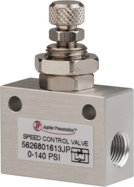 PRO-SOURCE - 1/8" NPT Inline Speed Control Valve - 0 to 140.78 psi & Aluminum Alloy Material - Exact Tooling