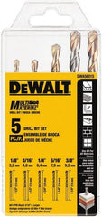 DeWALT - 1/8 to 3/8", 135° Point, Carbide-Tipped Hammer Drill Bit Set - Exact Tooling