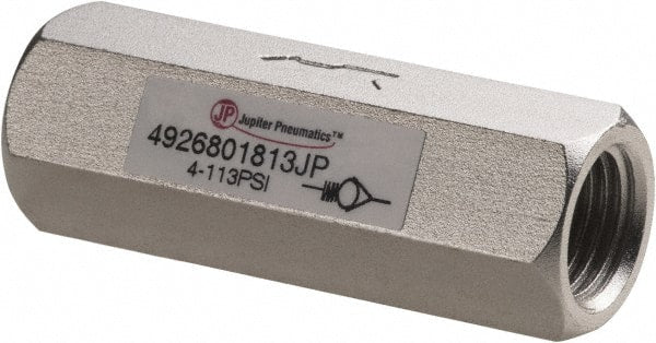 PRO-SOURCE - 1/4" Aluminum Check Valve - Inline, FNPT x FNPT - Exact Tooling