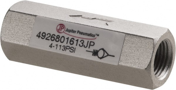PRO-SOURCE - 1/8" Aluminum Check Valve - Inline, FNPT x FNPT - Exact Tooling