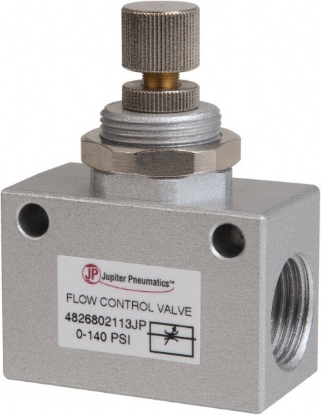 PRO-SOURCE - 1/2" NPT Inline Flow Control Valve - 0 to 140.78 psi & Aluminum Alloy Material - Exact Tooling