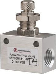 PRO-SOURCE - 1/4" NPT Inline Flow Control Valve - 0 to 140.78 psi & Aluminum Alloy Material - Exact Tooling